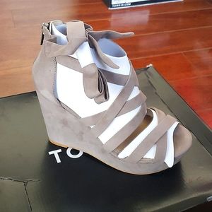 Taupe Strappy Wedge